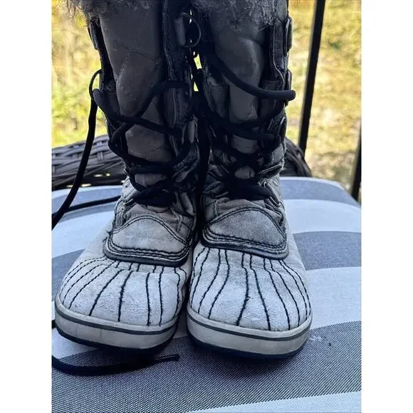 Sorel Tofino Waterproof Winter Snow Boots Womens Size 8 EUR 40 Gray Waxed Canvas - Picture 15 of 16